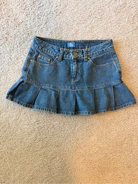Vintage Y2K Lilu 100% Cotton Denim Flouncy Skirt